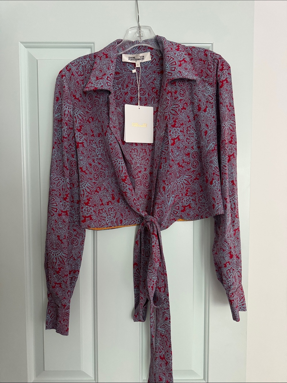 Diane Von Furstenberg deep V wrap blouse